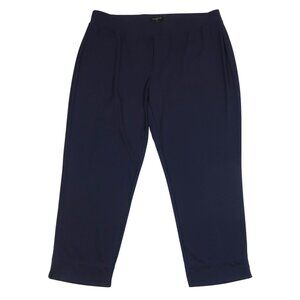 TALBOTS Cropped Straight Leg Stretch Knit Pull On Casual Pants Size 3X Navy Blue